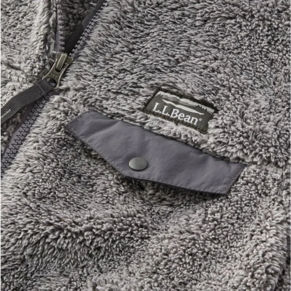 L.L.Bean Hi-Pile Fleece Jacket Gray Grey Large - Picture 4 of 14